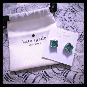 Kate Spade green squared stud earrings